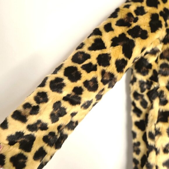 Band of Gypsies Leopard Print Faux Fur Jacket Coat Size Oversized S or M - Picture 9 of 12